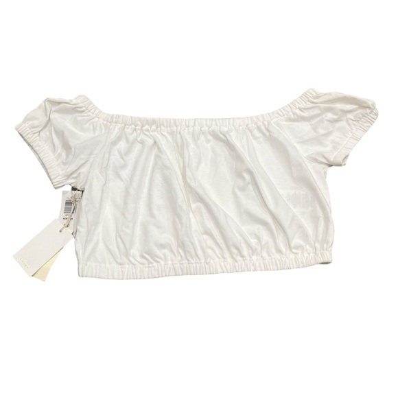 Aritzia Wilfred Adelisa Off-Shoulder White Crop Top | Size Small | NWT - Picture 3 of 8
